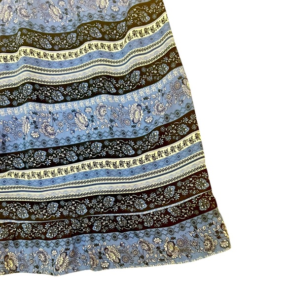 Japna Blue/navy/white Patterned rayon sundress smocked back front cutout small - Picture 9 of 12